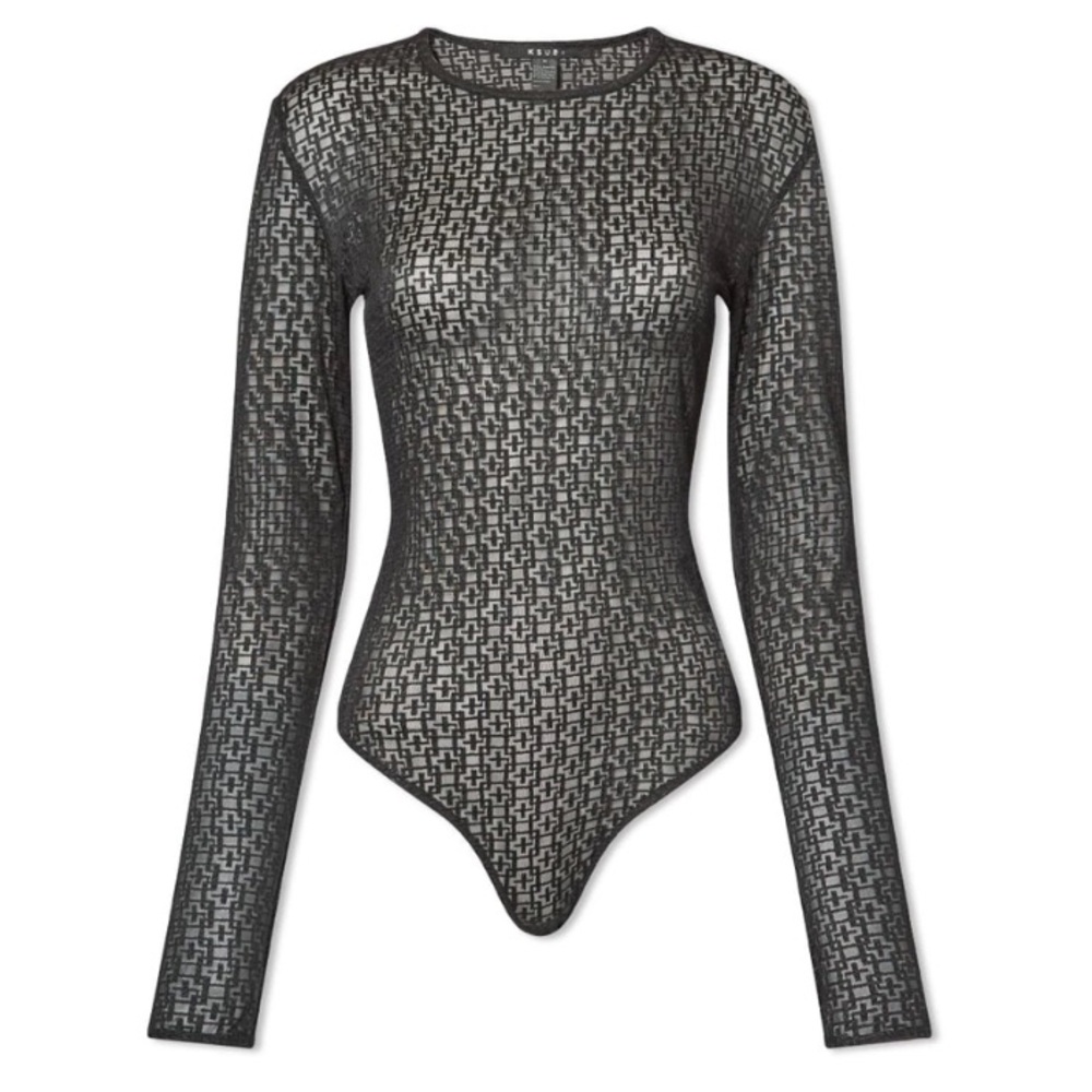 Ksubi Mesh Lace Black Bodysuit